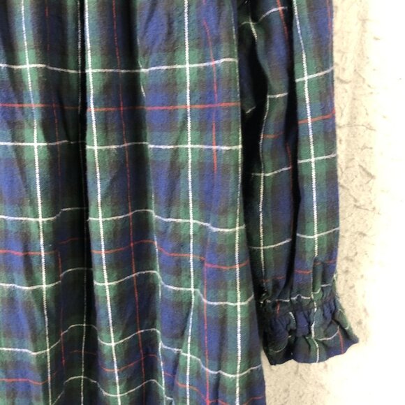 Vintage Geffy Nightgown Womens Small Plaid Flannel Lace Trim Dress 90s - Picture 15 of 16